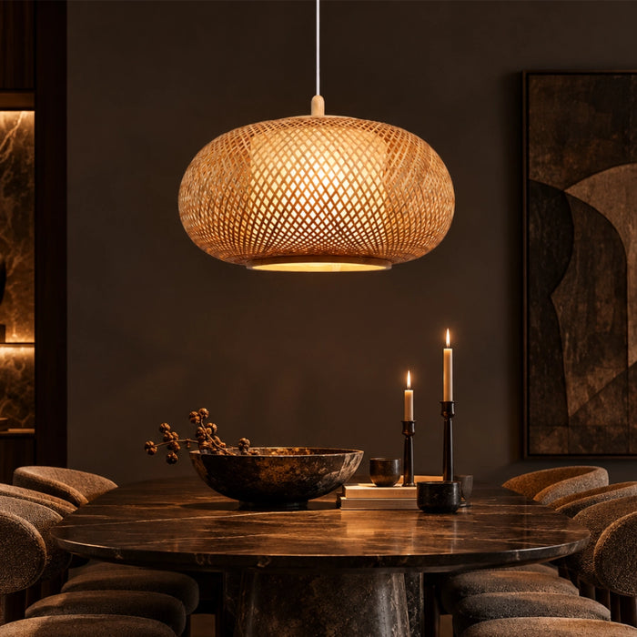 Bamboo Pendant with Inner Shade – Natural