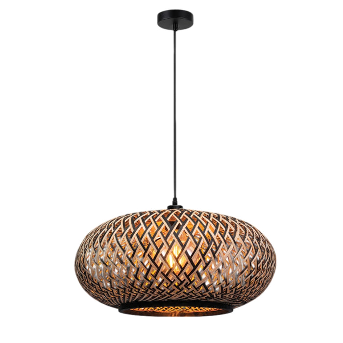 Large Black and Natural Bamboo Pendant