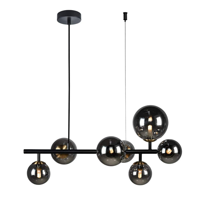 elevenpast Pendant Lights Horizontal Bubble LED Glass and Metal Pendant Light Black A-KLCH-9225/7