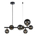 elevenpast Pendant Lights Horizontal Bubble LED Glass and Metal Pendant Light Black A-KLCH-9225/7