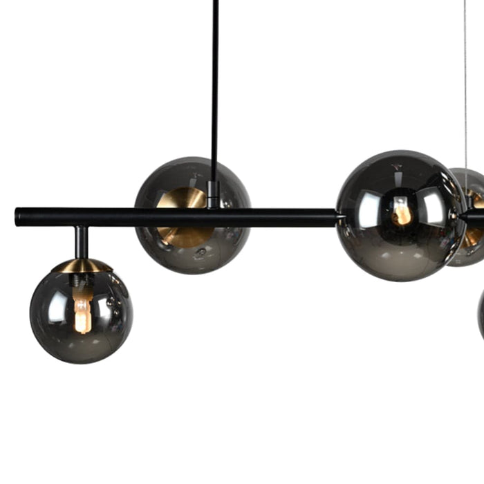 elevenpast Pendant Lights Horizontal Bubble LED Glass and Metal Pendant Light Black A-KLCH-9225/7