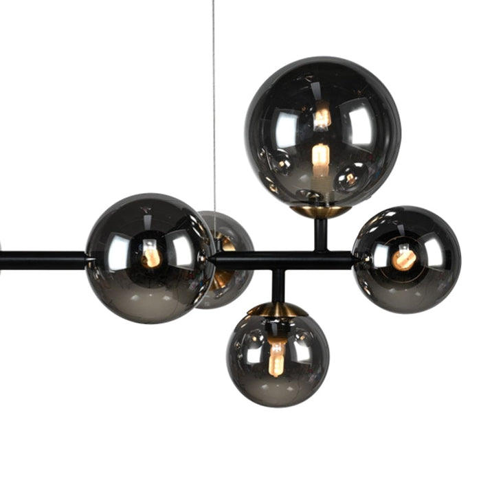 elevenpast Pendant Lights Horizontal Bubble LED Glass and Metal Pendant Light Black A-KLCH-9225/7