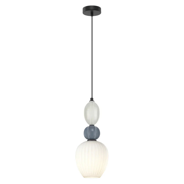 elevenpast Pendant Croft Orb Blue Ceramic and Opal Glass Pendant Light A-KLCH-9570/1B