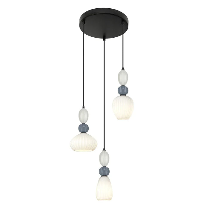 elevenpast Pendant Croft Trio Cluster Ceramic Opal Glass Pendant Light A-KLCH-9570-3