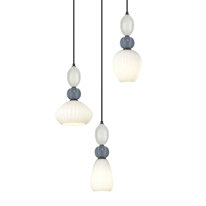 elevenpast Pendant Croft Trio Cluster Ceramic Opal Glass Pendant Light A-KLCH-9570-3