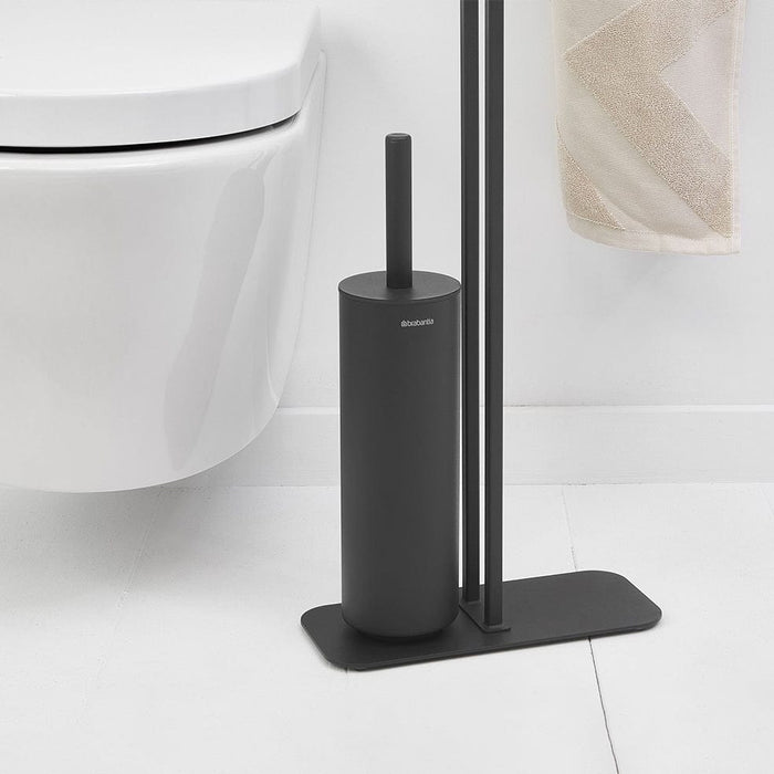 Brabantia Toilet Brush and Holder MindSet Toilet Butler - Mineral Infinite Grey | Mineral Fresh White