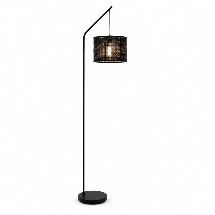Akari Arch Lamp with Black Grid Shade