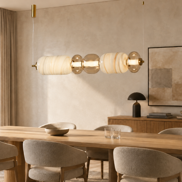 Andromeda Marbled Glass Linear Pendant Light