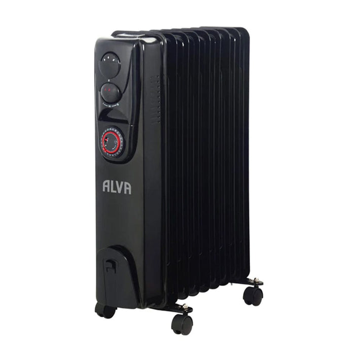 ALVA Heater ALVA 9 Fins 2000W Oil Filled Heater Timer Function Black AOH202-9 6003339008499