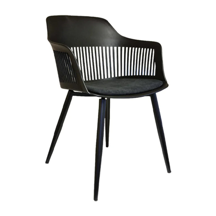 elevenpast Chairs Black Lyric Fabric Tub Chair - Black Metal Legs ART005BLKBLACK