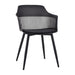 elevenpast Chairs Black Lyric Fabric Tub Chair - Black Metal Legs ART005BLKBLACK