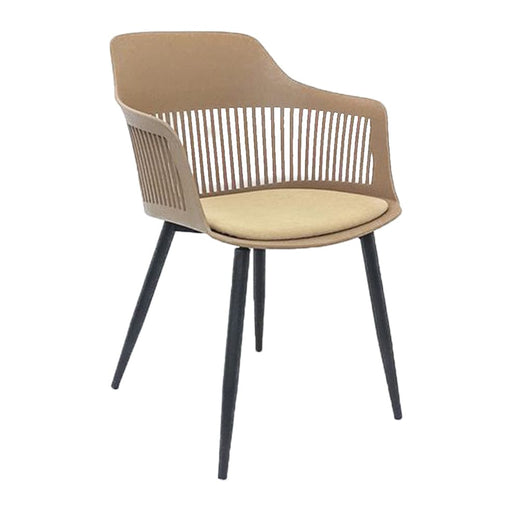 elevenpast Chairs Coffee Lyric Fabric Tub Chair - Black Metal Legs ART005BLKCOFFEE