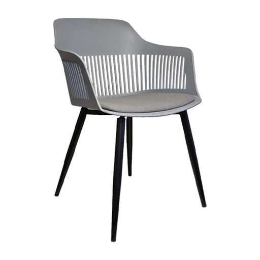 elevenpast Chairs Grey Lyric Fabric Tub Chair - Black Metal Legs ART005BLKGREY