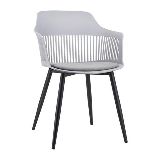 elevenpast Chairs Grey Lyric Fabric Tub Chair - Black Metal Legs ART005BLKGREY