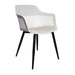 elevenpast Chairs White Lyric Fabric Tub Chair - Black Metal Legs ART005BLKWHITE