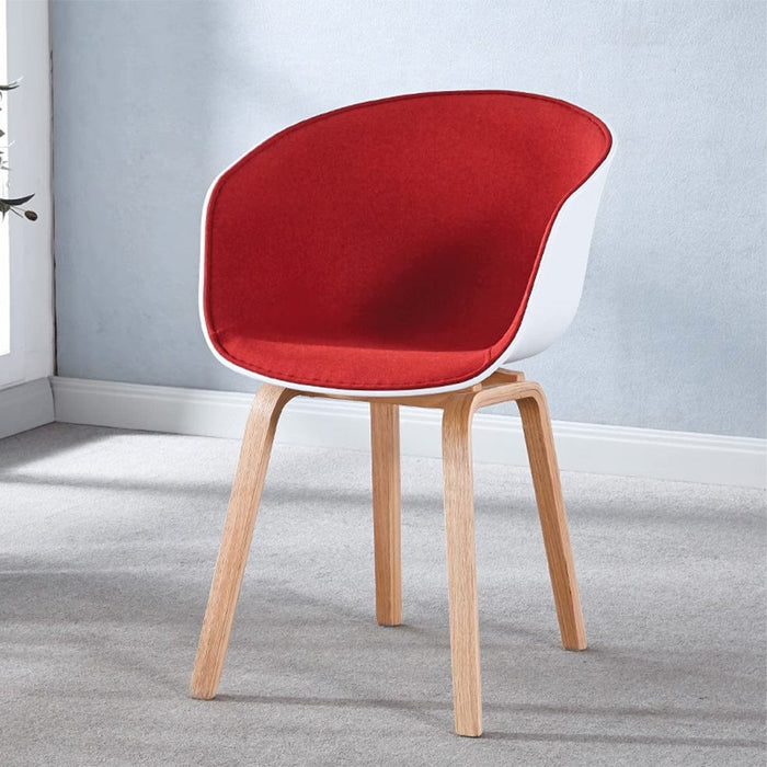 elevenpast Chairs Camden Wood and Polypropylene Dining Chair ART038NATREDHW