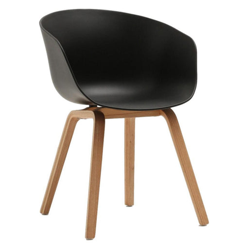 elevenpast Chairs Camden 27 Wood and Polypropylene Chair | Black and Natural ART040NATBLACK