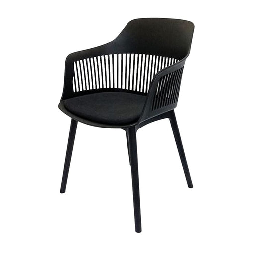elevenpast Chairs Black Lyric Tub Chair - Black Polypropylene Legs & Fabric Seat ART052BLKPPBLK