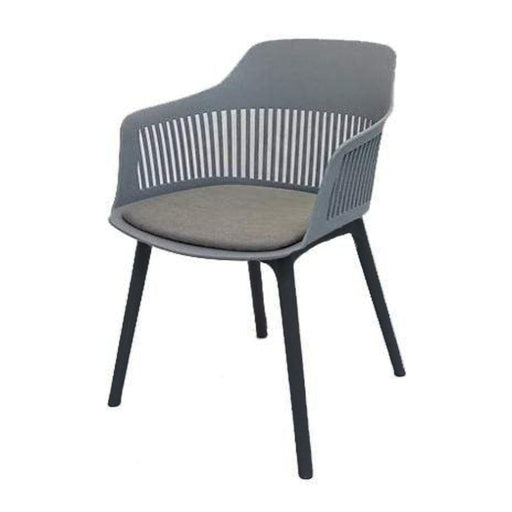 elevenpast Chairs Grey Lyric Tub Chair - Black Polypropylene Legs & Fabric Seat ART052BLKPPGREY