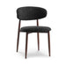 elevenpast Chairs Charcoal Lucien Dining Chair - Upholstered with Metal Wallnut Legs ART076CHARCOAL