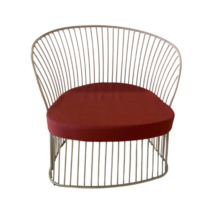 elevenpast Chairs Red Peacock Metal Chair with Cushion Grey | Beige | Red ART086FOSSILRED