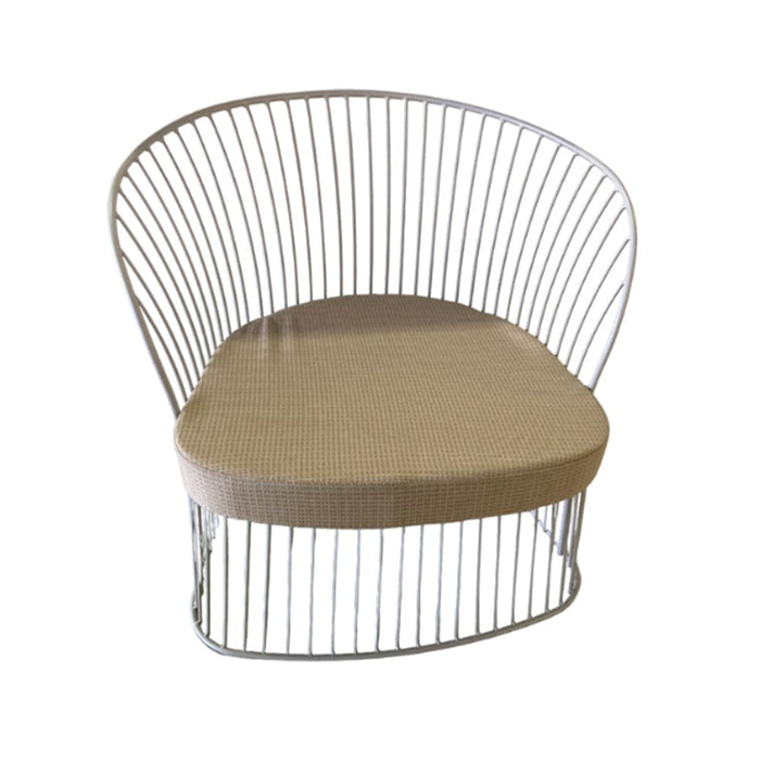 elevenpast Chairs Beige Peacock Metal Chair with Cushion Grey | Beige | Red ART086GREYBEIGE