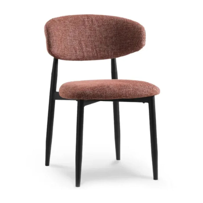 Lucien Dining Chair - Multiple Colours - Fabric with Black Metal Legs 