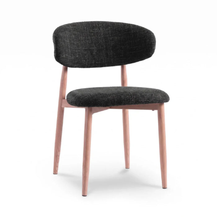 elevenpast Chairs Lucien Dining Chair - Upholstered Charcoal Fabric with Metal Light Wood Finish ART123CHARCOAL