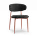 elevenpast Chairs Lucien Dining Chair - Upholstered Charcoal Fabric with Metal Light Wood Finish ART123CHARCOAL