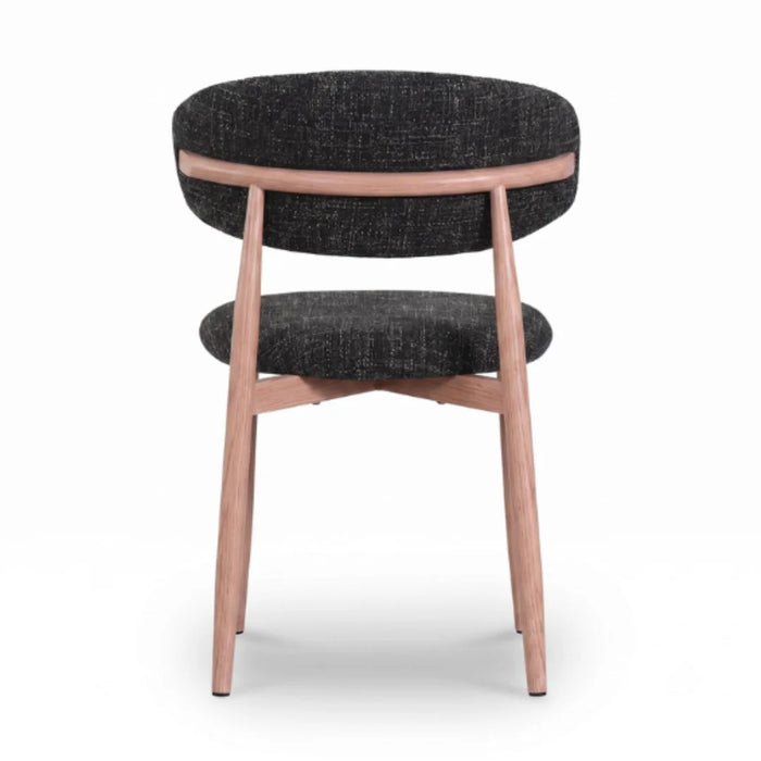 elevenpast Chairs Lucien Dining Chair - Upholstered Charcoal Fabric with Metal Light Wood Finish ART123CHARCOAL