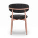 elevenpast Chairs Lucien Dining Chair - Upholstered Charcoal Fabric with Metal Light Wood Finish ART123CHARCOAL