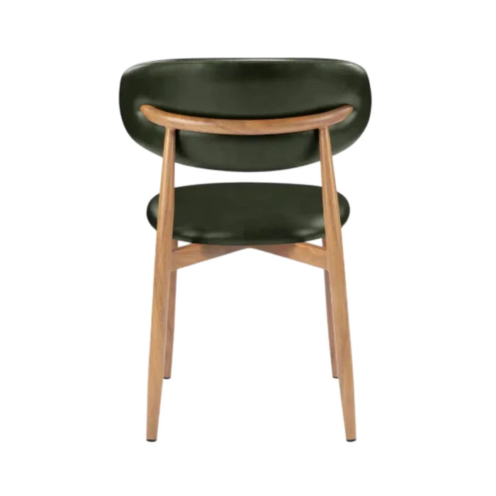 elevenpast Chairs Lucien Dining Chair - Vintage Green PU Leather with Metal Light Wood Finish ART123VINTGREEN