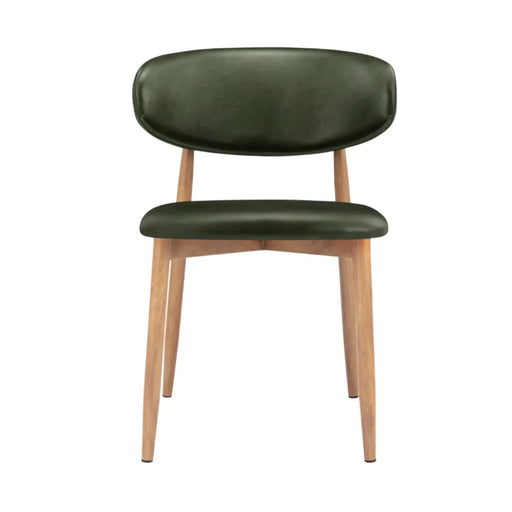 elevenpast Chairs Lucien Dining Chair - Vintage Green PU Leather with Metal Light Wood Finish ART123VINTGREEN
