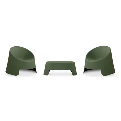Montana 3-Piece Sculptural Indoor and Outdoor Patio Set – Green | Grey | Terracotta 