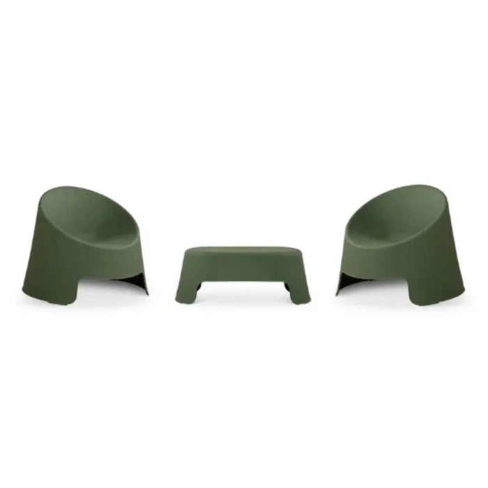 elevenpast Outdoor Chairs Green Montana 3-Piece Sculptural Indoor and Outdoor Patio Set – Green | Grey | Terracotta ART129GREEN