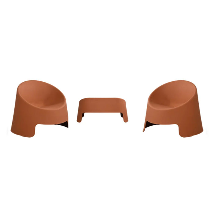 elevenpast Outdoor Chairs Terracota Montana 3-Piece Sculptural Indoor and Outdoor Patio Set – Green | Grey | Terracotta ART129TERRACOTA