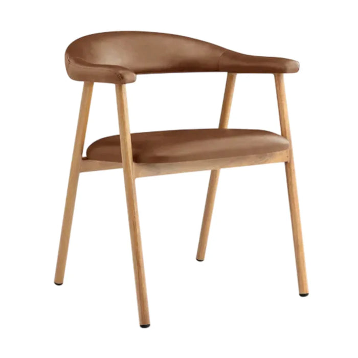 elevenpast dining chair Suki Carver PU Leather and Wood Like Dining Chair ART137ROSETANPU