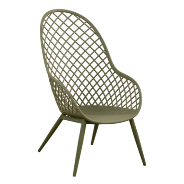 elevenpast Chairs Green Kurv Lounge Chair - Metal and Polypropylene Outdoor/Indoor Chair ART139GREEN