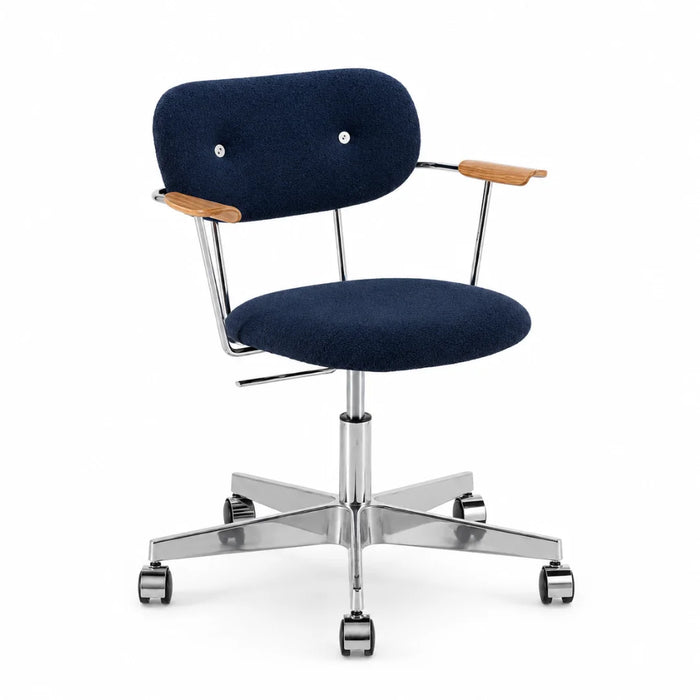 elevenpast Office Chair Oxford Blue Task Office Chair in Bouclé Fabric - Mint Blue | Beige | Oxford Blue ART178OXFORDBLU