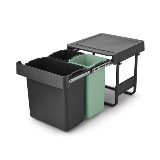 Joseph Joseph food waste caddy Sort & Go Built-In Waste Bin 10 + 10 + 20 litre - Dark Grey and Jade Green B04B232541/1
