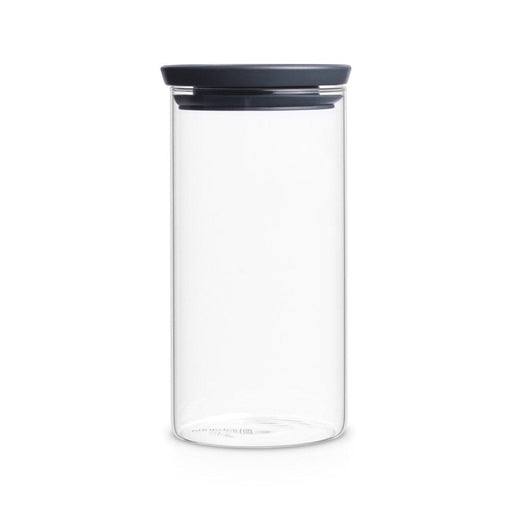 Brabantia storage glass jar Stackable Glass Jar 1.1 litre - Dark Grey Lid B04B298264/6