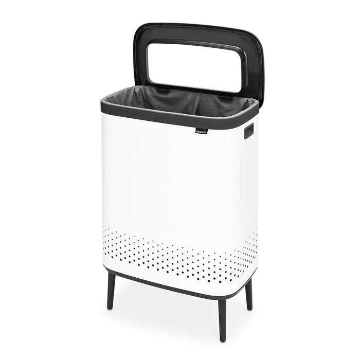 elevenpast laundry bin Bo Laundry Bin Hi – 2 × 45 Litre White | Matt Black