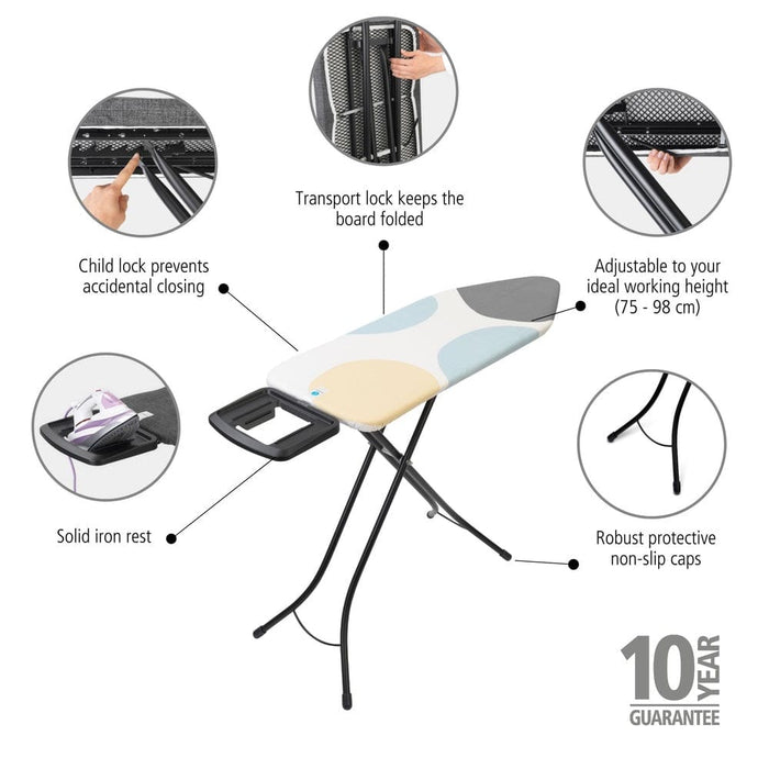 Brabantia ironing board Brabantia Ironing Board C – 124 × 45 cm with Solid Steam Unit Holder (Morning Breeze) B14B134920/1