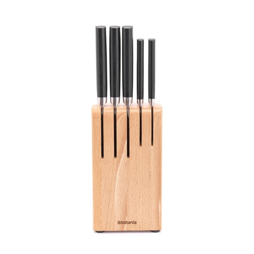 Brabantia knife set Profile Knife Block plus 5 Knives - Wood B19B260483/1