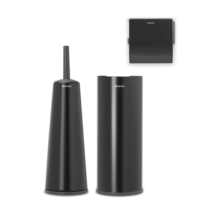 elevenpast toilet accessory set Matt Black Toilet Accessory Set of 3 - Matt Black | Matt Steel | White | Brilliant Steel B25B280603/1