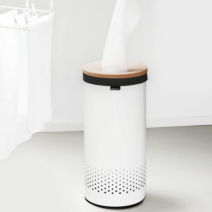 Brabantia laundry bin Laundry Bin 35 litre with Cork Lid - White B26B104367/1