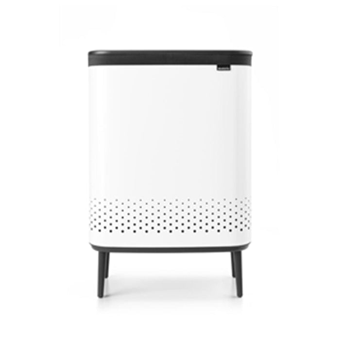 elevenpast laundry bin White Bo Laundry Bin Hi – 2 × 45 Litre White | Matt Black B26B200540/1