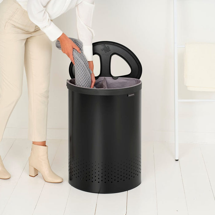 Brabantia laundry bin Selector Laundry Bin 55L – Matt Black with Dark Grey Lid B26B242366/1