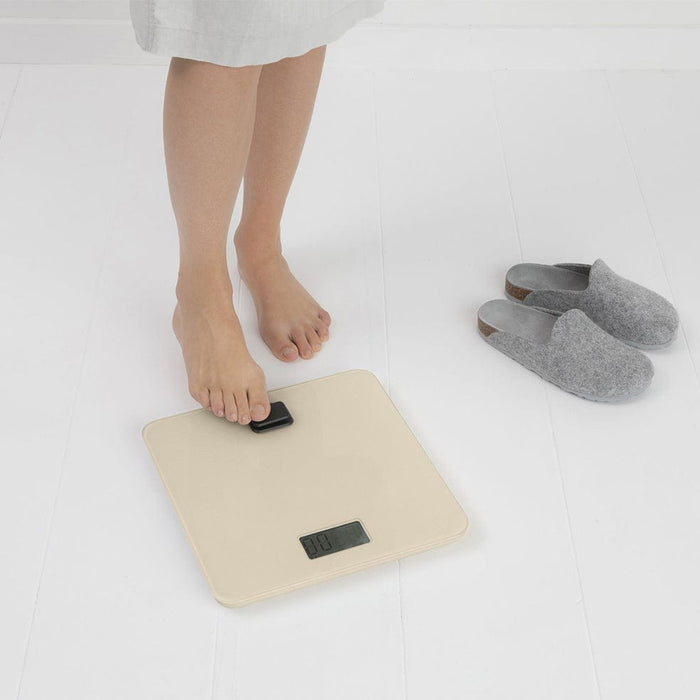 Brabantia Digital Bathroom Scale Battery Free Bathroom Scale - Dark Grey | Beige