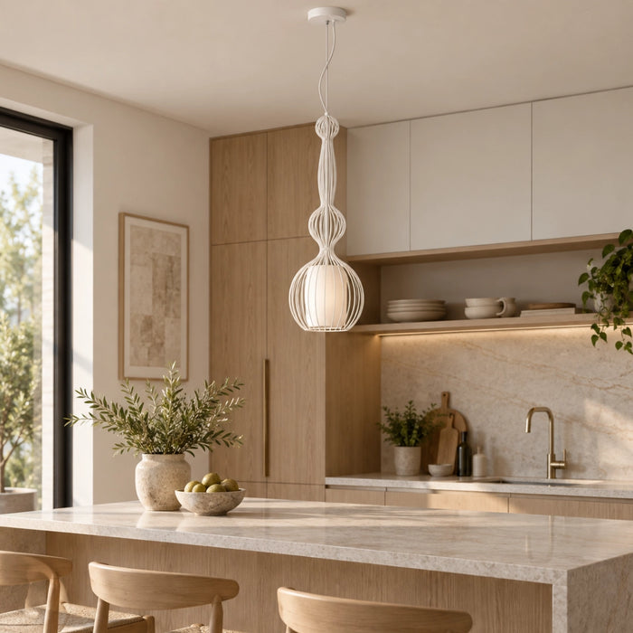 Ball Wire Pendant Light – White